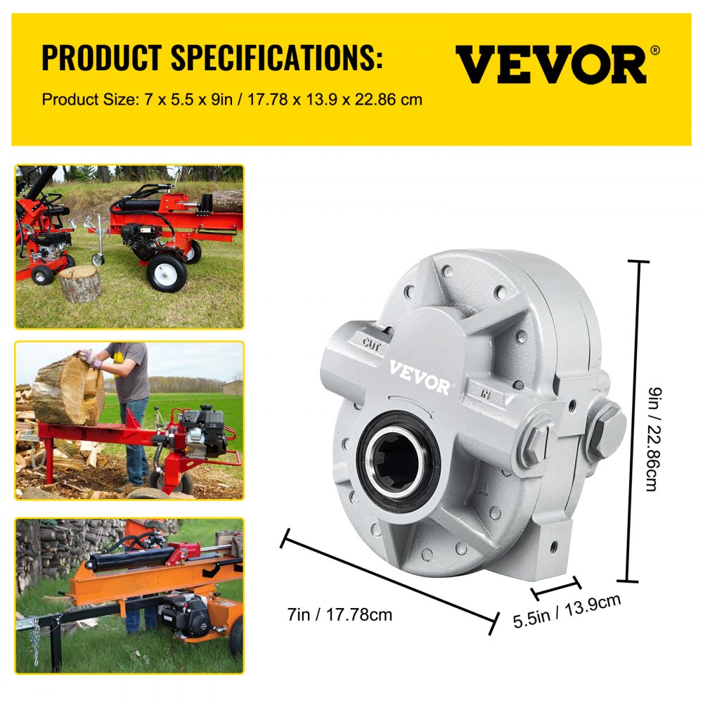 VEVOR Hydraulic Pump Hydraulic Motor 21.2 GPM Hydraulic Pump for Log Splitter