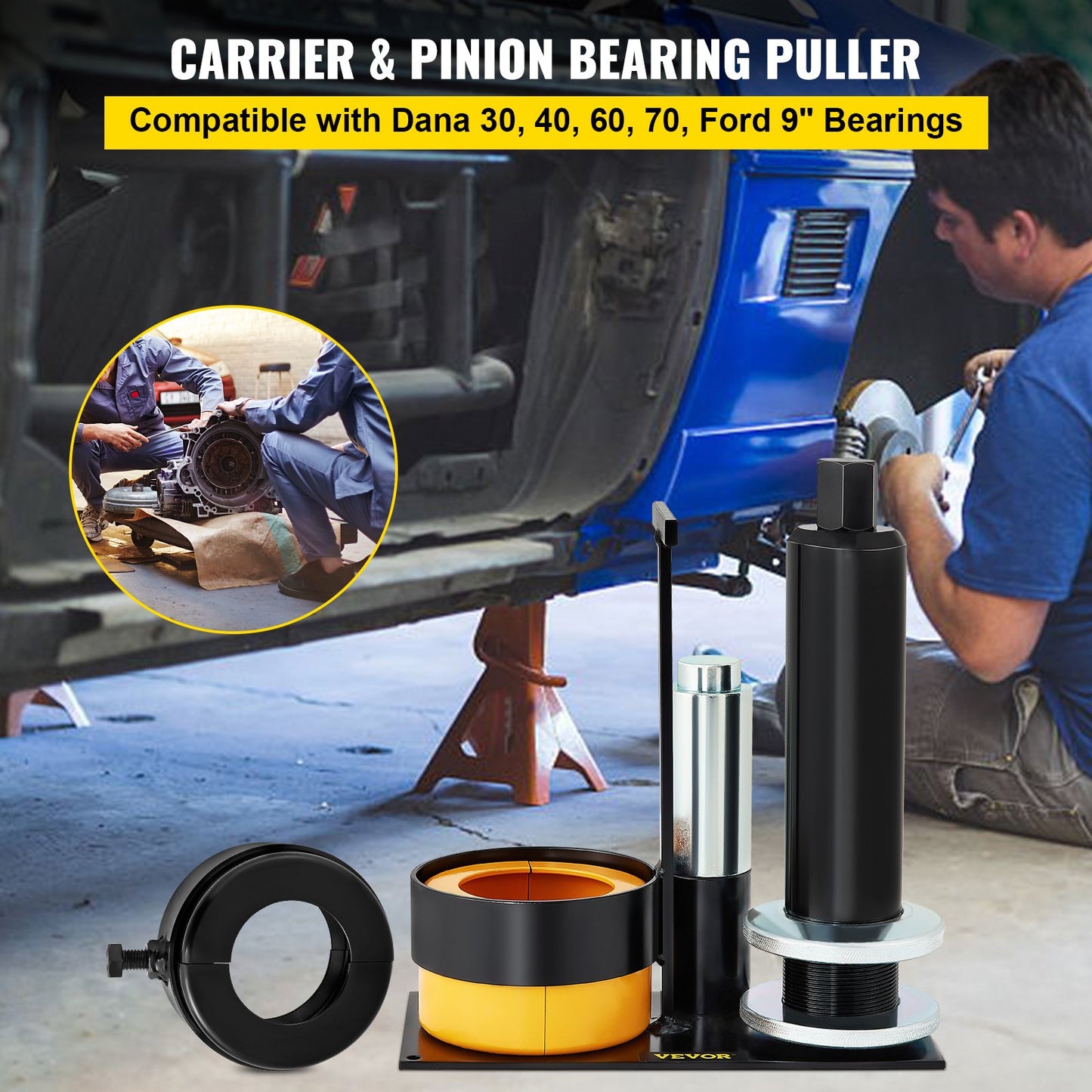 VEVOR Carrier & Pinion Bearing Puller, Compatible with Dana 30, 40, 60, 70, Ford