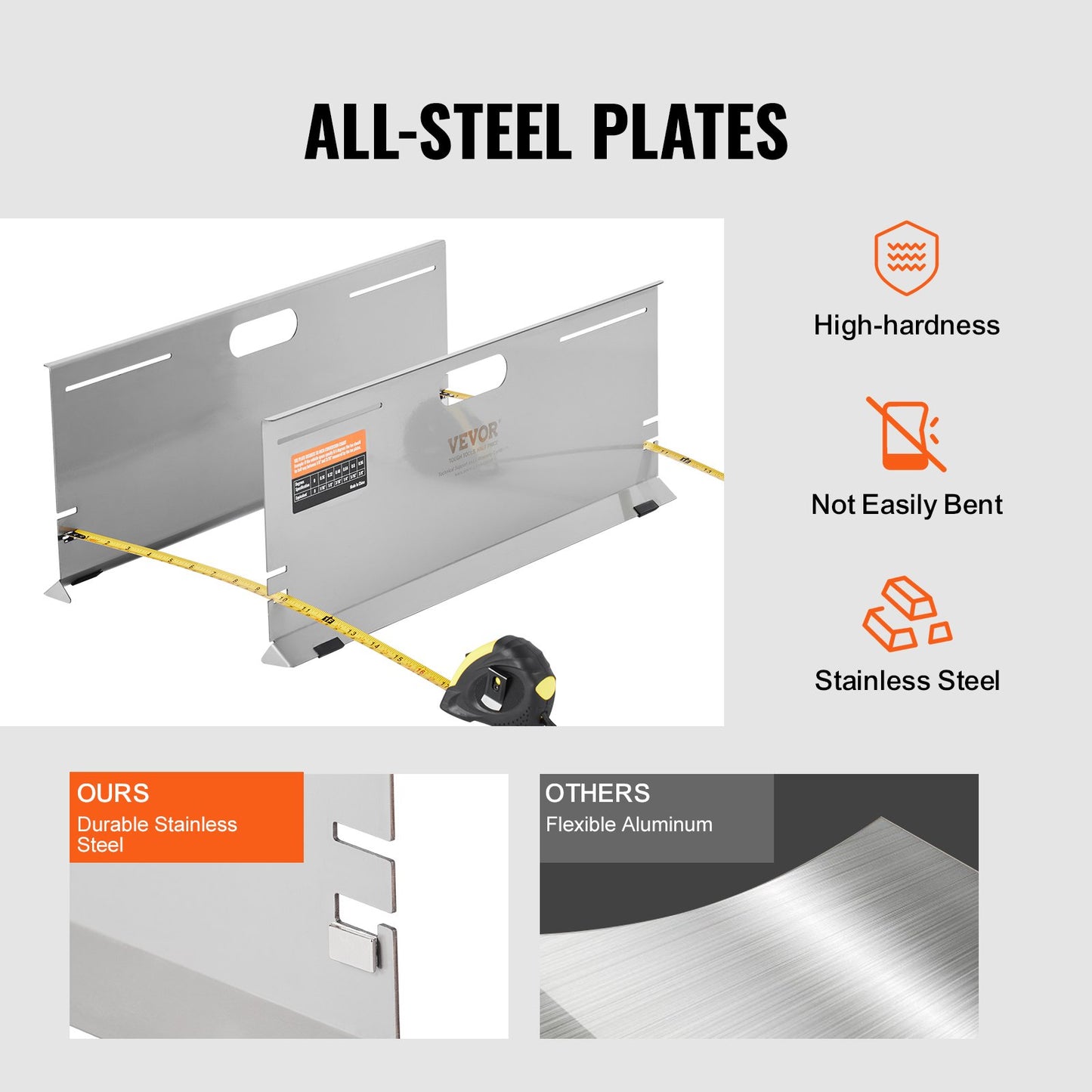 VEVOR Wheel Alignment Tool, 2-Pack Alignment Tool Toe Plates, Stainless Steel Toe