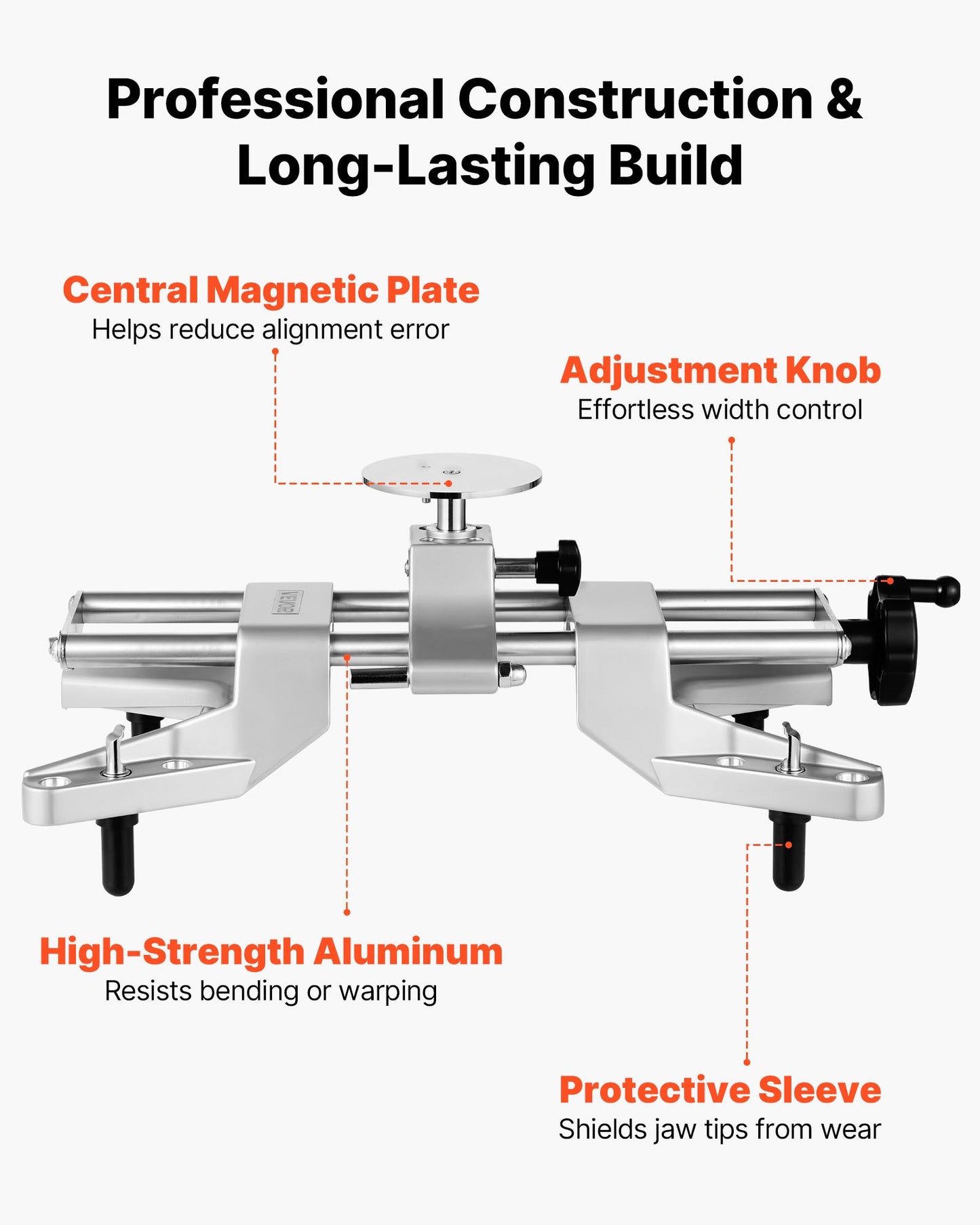Wheel Clamp & Magnetic Adapter, 2 PCS Aluminum Alloy Wheel Alignment Tool for Precise Camber Gauge, Fits 279-635 mm Rims, Universal Magnetic Gauge Tire Repair Tool for Car Truck SUV Motorcycle