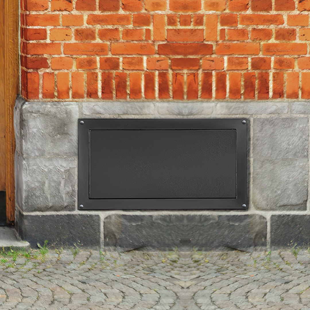 Crawl Space Flood Vent 8" Height x 16" Width Foundation Flood Vent to Reduce Foundation Damage and Flood Risk, Black, Wall Mounted Flood Vent, for Crawl Spaces, Garages & Full Height Enclosures