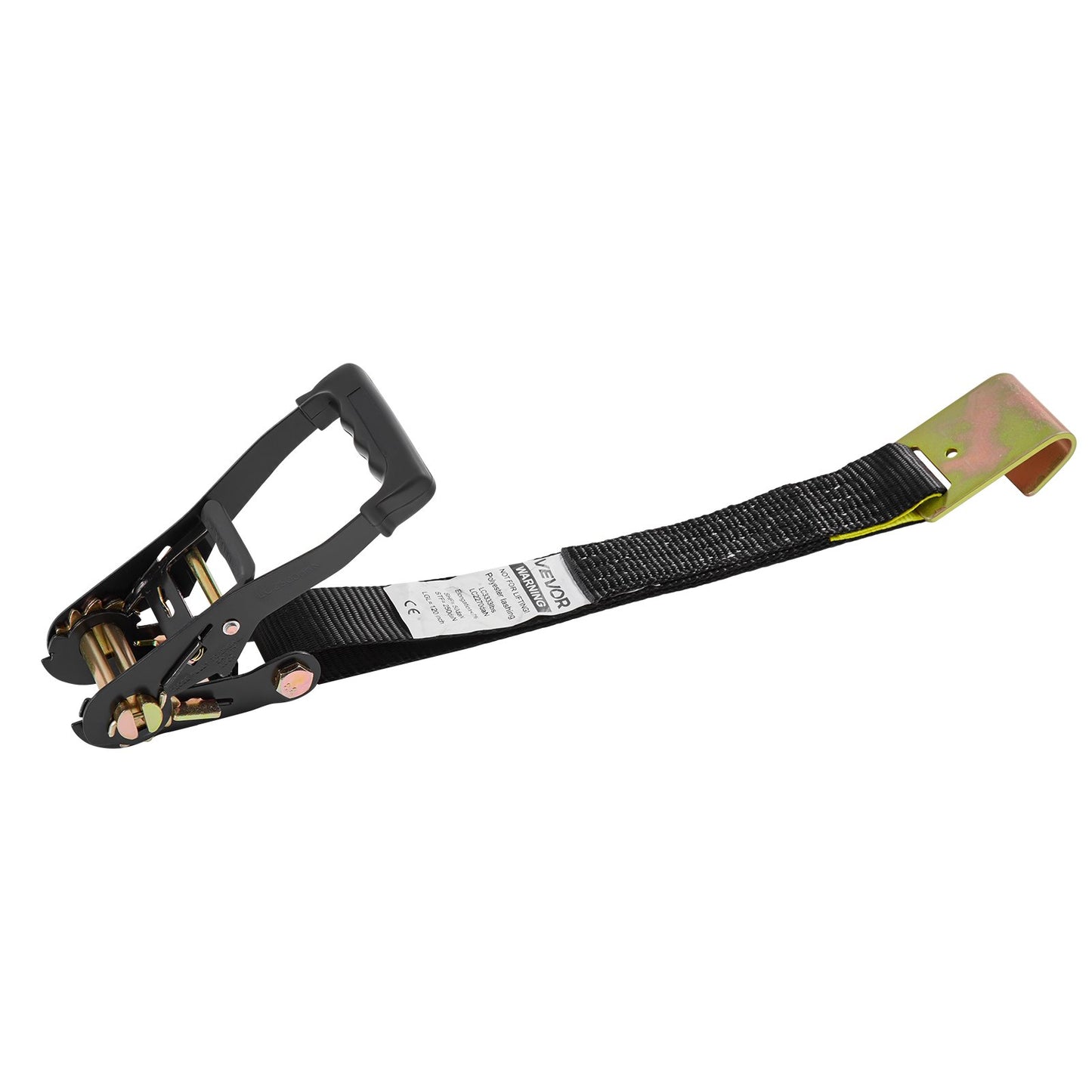 Wheel Chock Tie-Down Kit, Tire-Style Trailer Tie Down Strap, Car Tie Down Kit with Flat Hook, Break Strength 4540 kg & Working Load 1512 kg Motorcycle Tie-Down System for ATVs, SUVs, Trailers