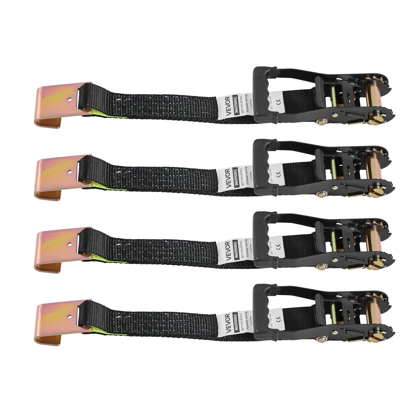 Wheel Chock Tie-Down Kit, Tire-Style Trailer Tie Down Strap, Car Tie Down Kit with Flat Hook, Break Strength 4540 kg & Working Load 1512 kg Motorcycle Tie-Down System for ATVs, SUVs, Trailers