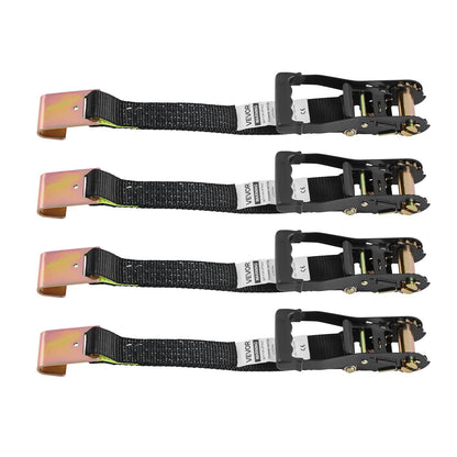 Wheel Chock Tie-Down Kit, Tire-Style Trailer Tie Down Strap, Car Tie Down Kit with Flat Hook, Break Strength 4540 kg & Working Load 1512 kg Motorcycle Tie-Down System for ATVs, SUVs, Trailers