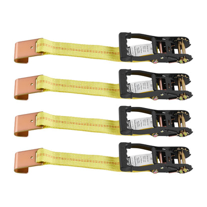 Wheel Chock Tie-Down Kit, Tire-Style Motorcycle Tie-Down System, Car Tie Down Kit with Flat Hook, Break Strength 4540 kg & Working Load 1512 kg Trailer Tie Down Strap for ATVs, SUVs, Trailers
