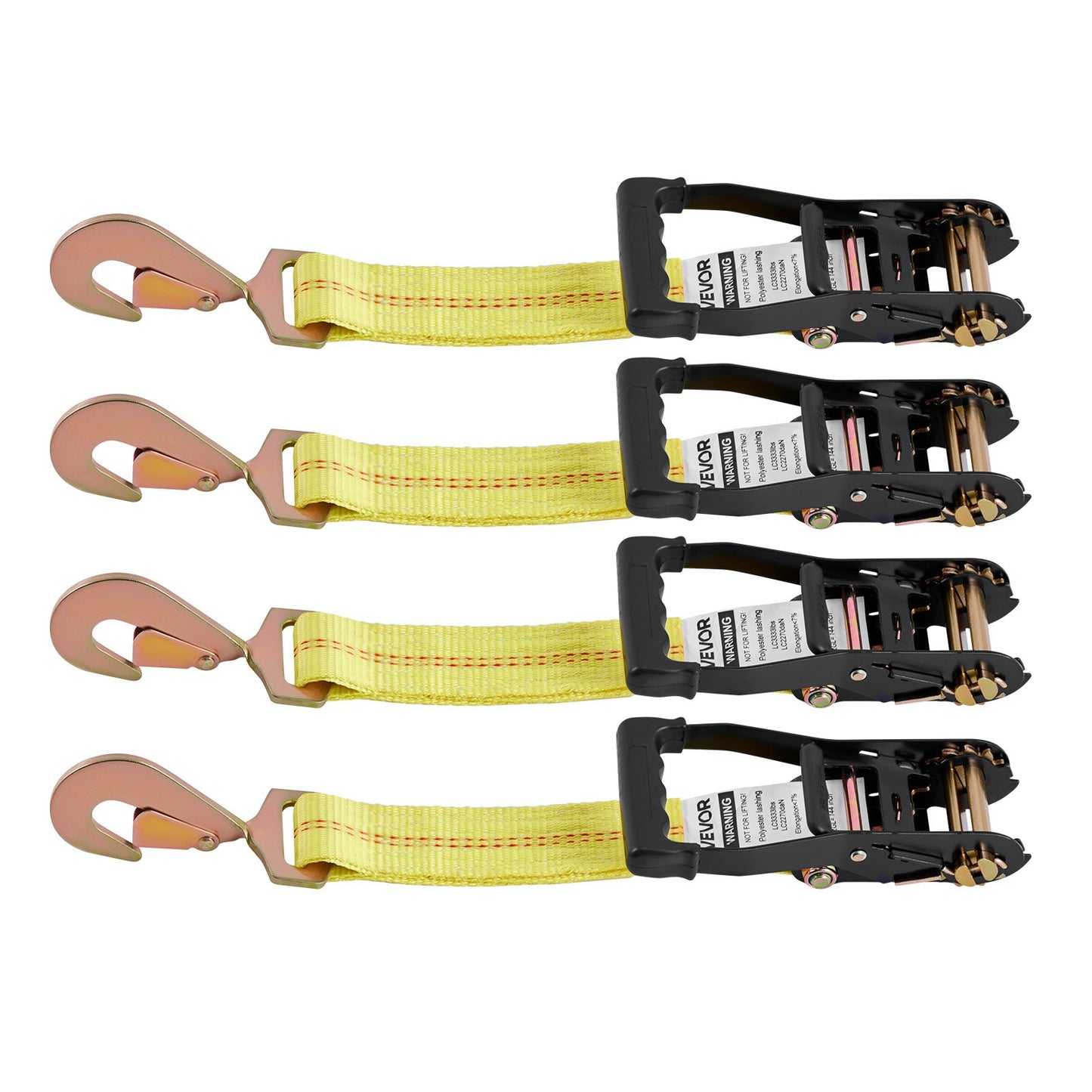 Wheel Chock Tie-Down Kit, Tire-Style Trailer Tie Down Strap, Car Tie Down Kit with Spring Hook, Break Strength 4540 kg & Working Load 1512 kg Motorcycle Tie-Down System for ATV, SUV, Trailer