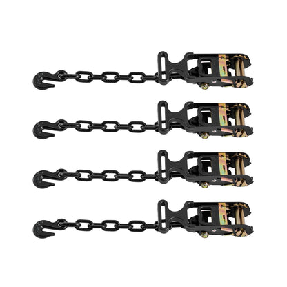 Wheel Chock Tie-Down Kit, Tire-Style Tow Dolly Strap, Car Tie Down Kit with Heavy-Duty Hook, Break Strength 4540 kg & Working Load 1512 kg Motorcycle Tie-Down System for ATV, SUV, Trailer