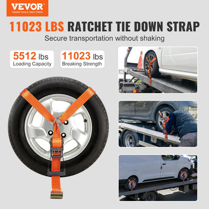 Heavy-Duty Car Tie Down Kit, Lasso Style, 2m x 3m Straps, 2500 kg Load Capacity
