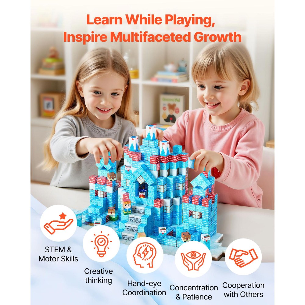 Magnetic Blocks 150 PCS Glacier Castle Set STEM Montessori Sensory Toys
