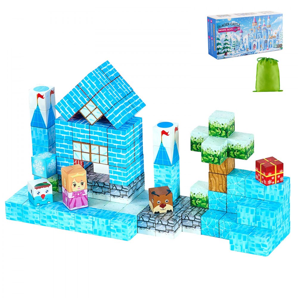 Magnetic Blocks 150 PCS Glacier Castle Set STEM Montessori Sensory Toys