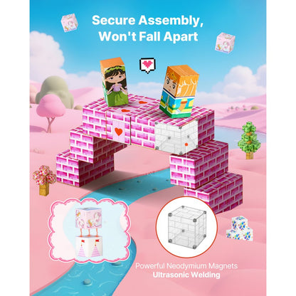 Magnetic Blocks 100 PCS Princess Castle Set STEM Montessori Sensory Toys