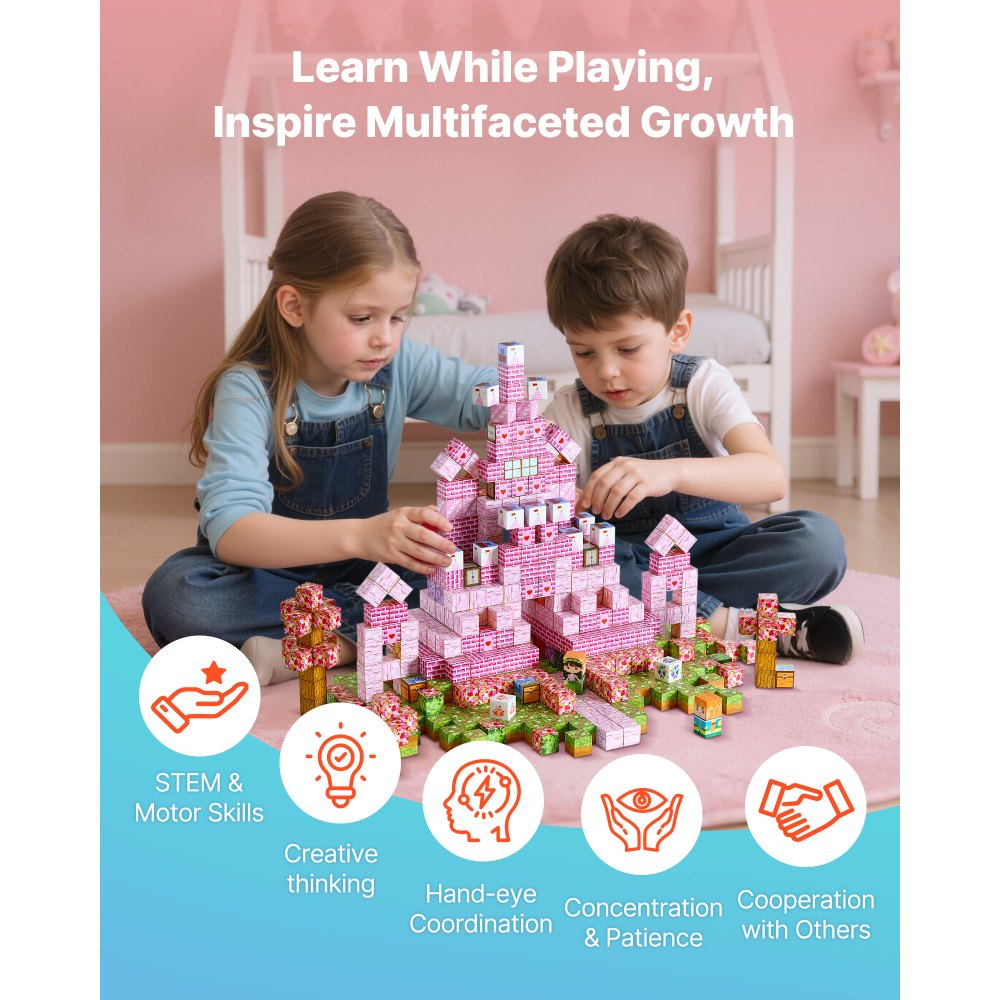 Magnetic Blocks 100 PCS Princess Castle Set STEM Montessori Sensory Toys
