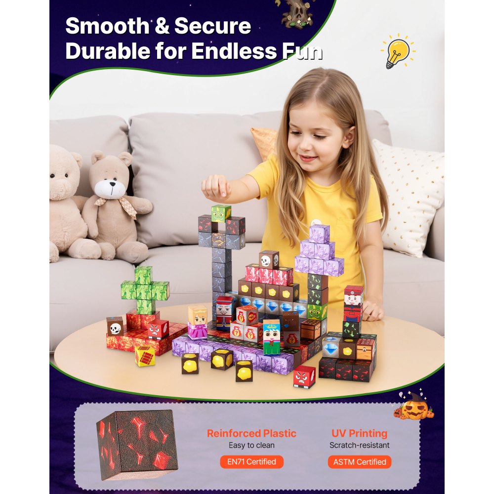 VEVOR Magnetic Blocks 150 PCS Dark Castle Set STEM Montessori Sensory Toys