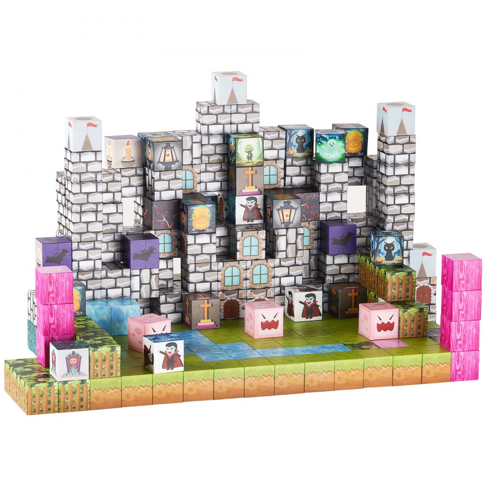 Magnetic Blocks 100 PCS Cemetery Zombies Set STEM Montessori Sensory Toys