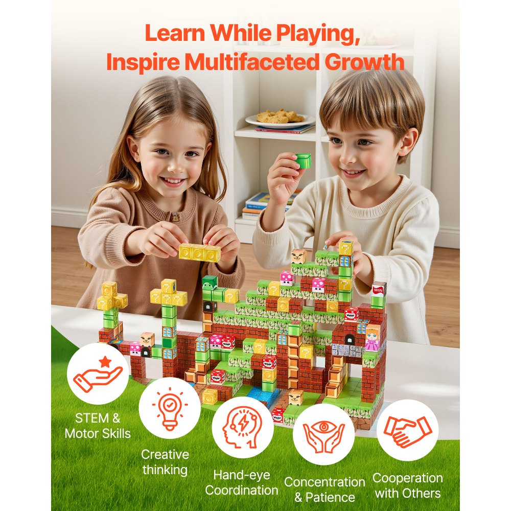 Magnetic Blocks 100 PCS Magnet Blocks Set STEM Montessori Sensory Toys