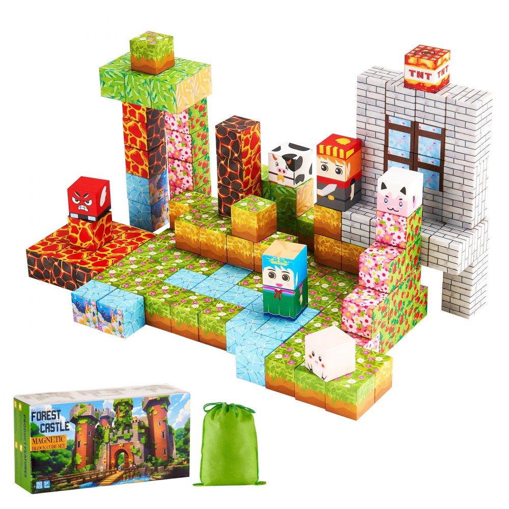VEVOR Magnetic Blocks 150 PCS Forest Castle Set STEM Montessori Sensory Toys