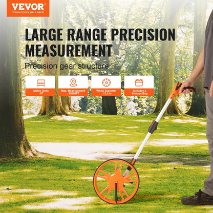Telescoping Measuring Wheel with Storage Bag, 12.5" Diameter, 1.45 kg Weight