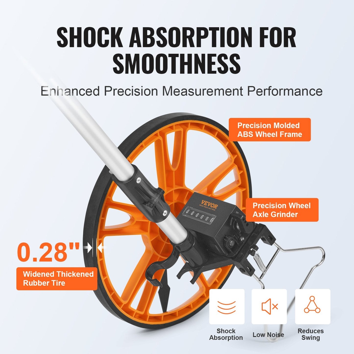 Telescoping Measuring Wheel with Storage Bag, 12.5" Diameter, 1.45 kg Weight