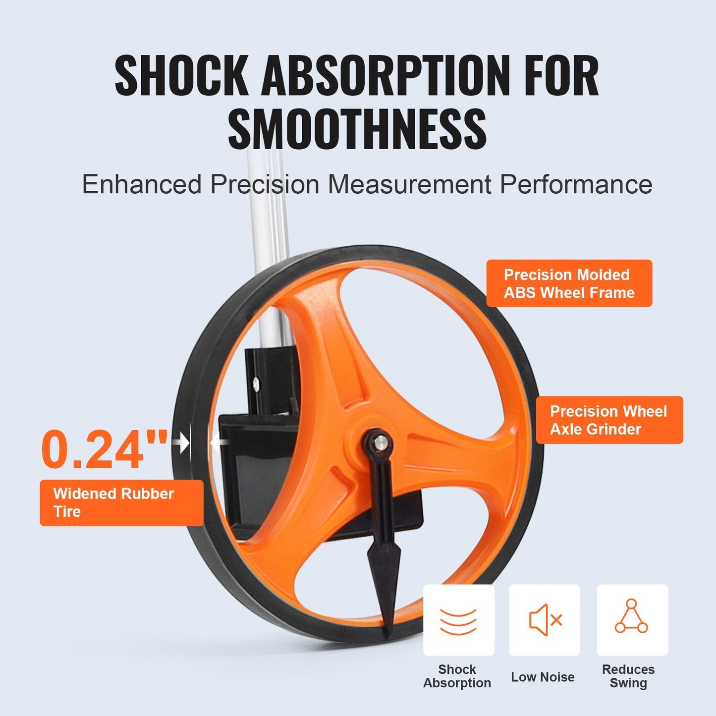 Telescopic Measuring Wheel with 6.3" Diameter and Carry Bag, 0.6 kg Lightweight