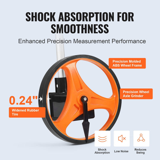 Telescopic Measuring Wheel with 6.3" Diameter and Carry Bag, 0.6 kg Lightweight