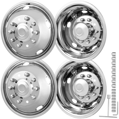 Stainless Steel Wheel Simulators for Ford F450/F550 (2005-2020), Set of 4