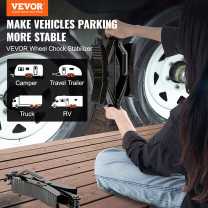 Dual H-Type Wheel Stabilizers for RVs with Ratchet Wrench, Adjustable 2-PCS
