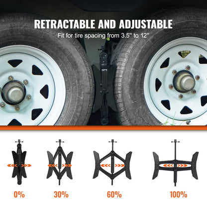 Dual H-Type Wheel Stabilizers for RVs with Ratchet Wrench, Adjustable 2-PCS