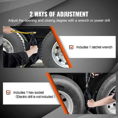 Dual H-Type Wheel Stabilizers for RVs with Ratchet Wrench, Adjustable 2-PCS