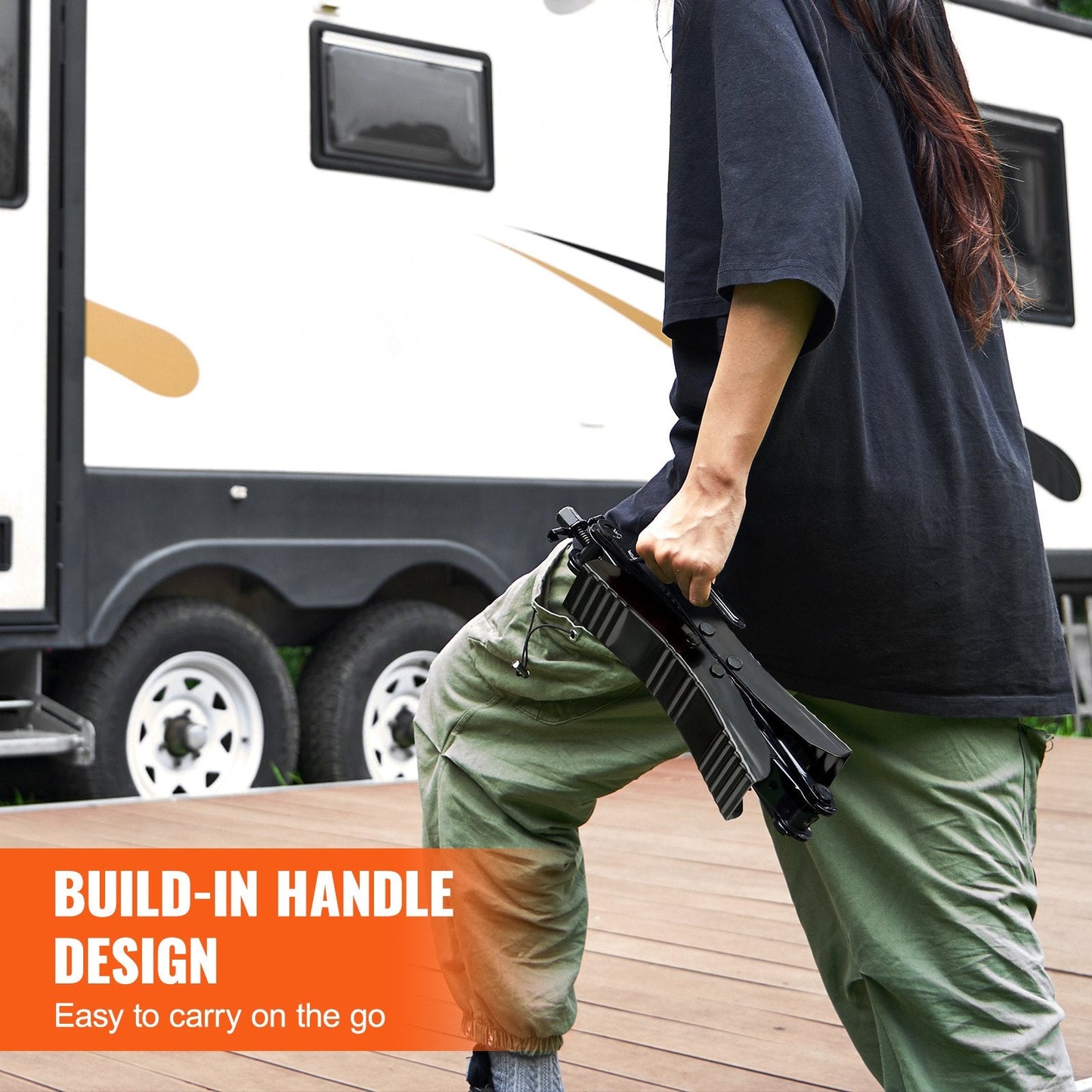 Dual H-Type Wheel Stabilizers for RVs with Ratchet Wrench, Adjustable 2-PCS