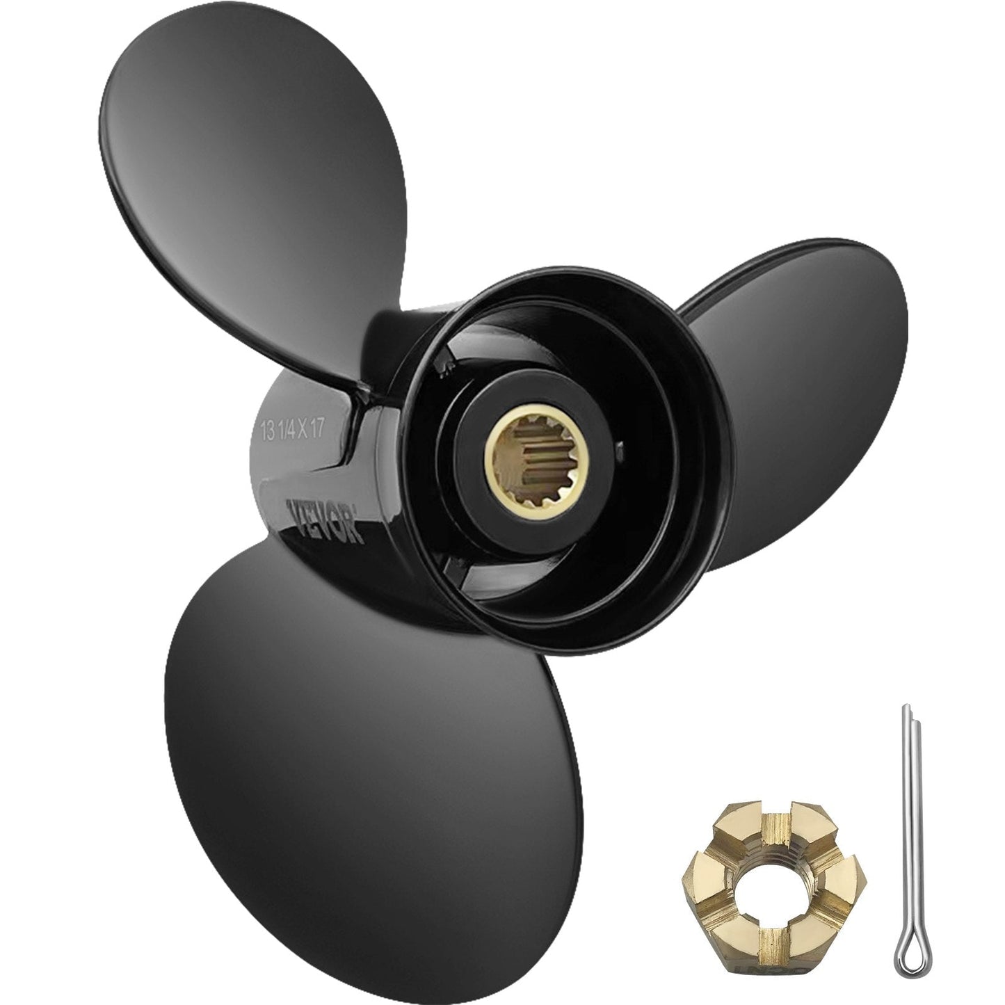 Aluminum Outboard Propeller for 40-140HP Evinrude, 3 Blades, 33.7cm x 43.2cm Pitch