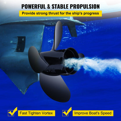 Aluminum 4-Blade 36.8 cm x 43.2 cm Outboard Propeller for 135-300HP Motors