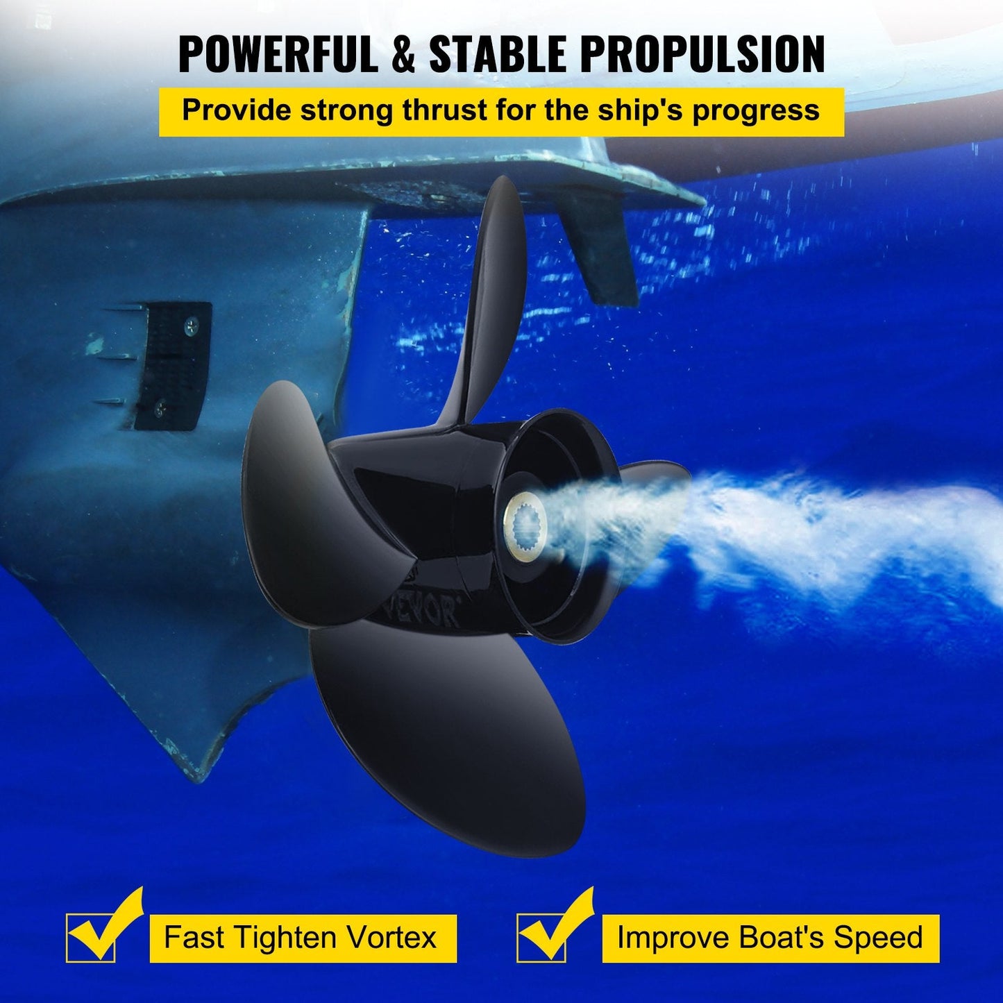 Aluminum 4-Blade Outboard Propeller, 36.2 cm x 48.3 cm, Fits Volvo Penta SX