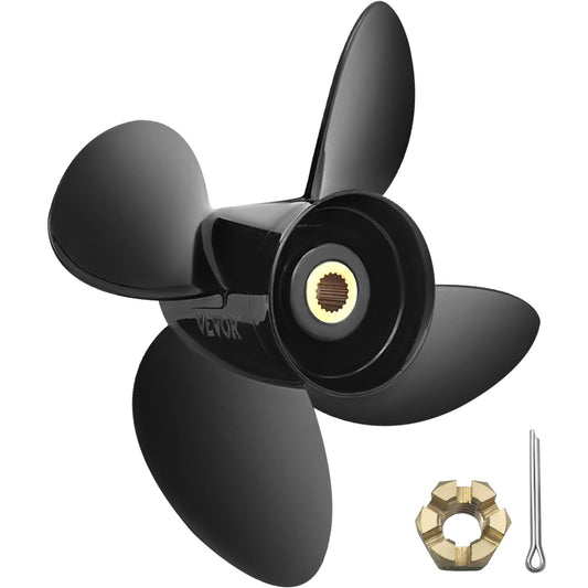 VEVOR Outboard Propeller, Replace for OEM 3587522, 4-Blade 14 1/4\" x 19\" Pitch