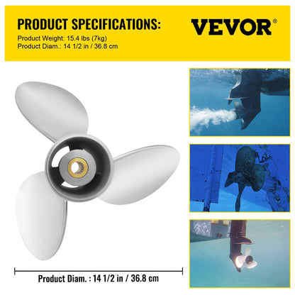 3-Blade Stainless Steel Boat Propeller, 36.8 cm x 53.3 cm, Fits Volvo Penta SX