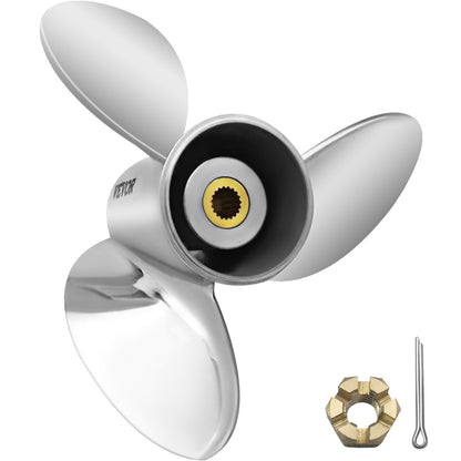 VEVOR Outboard Propeller, Replace for OEM 3860709, 3-Blade 14.5\" x 21\" Pitch Steel