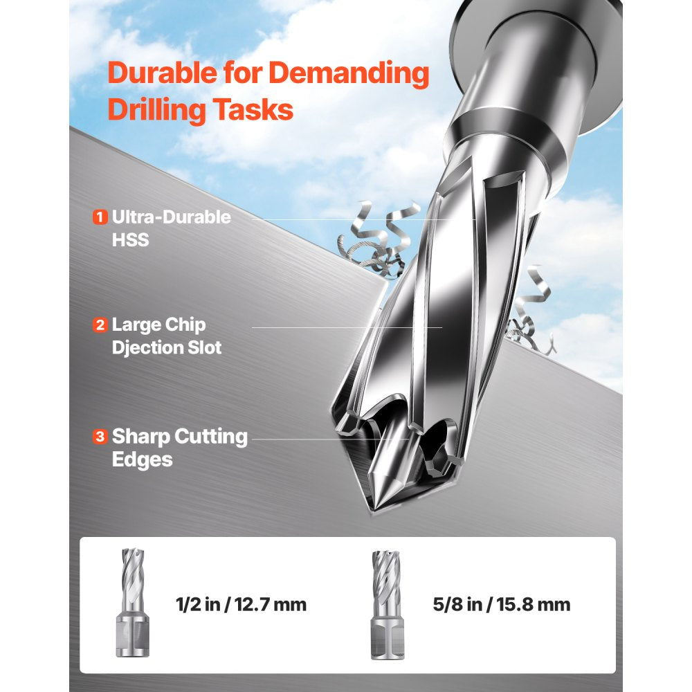 Magnetic Drill 1200W 2810 lbf Mag Drill Press 1.6 in Boring Diameter Yellow