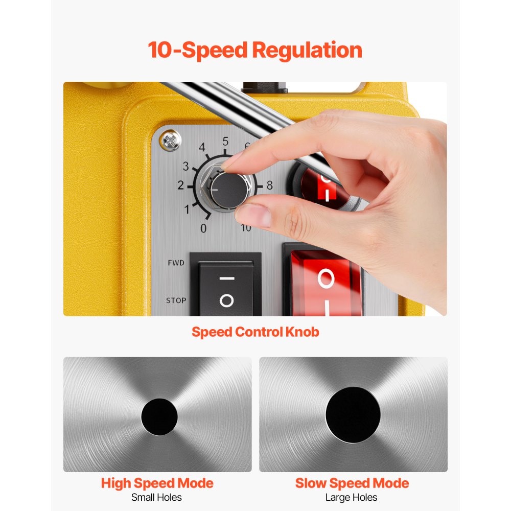 Magnetic Drill 1200W 2810 lbf Mag Drill Press 1.6 in Boring Diameter Yellow