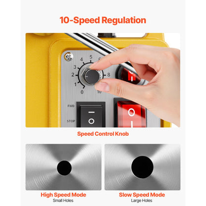 Magnetic Drill 1200W 2810 lbf Mag Drill Press 1.6 in Boring Diameter Yellow
