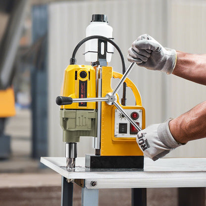 Magnetic Drill 1200W 2810 lbf Mag Drill Press 1.6 in Boring Diameter Yellow