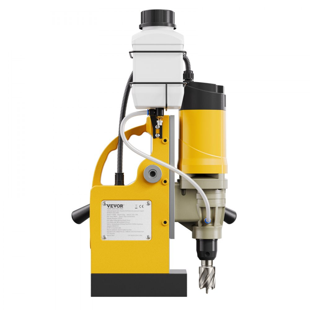 Magnetic Drill 1400W 2878 lbf Mag Drill Press 2 in Boring Diameter 6 Bits Yellow
