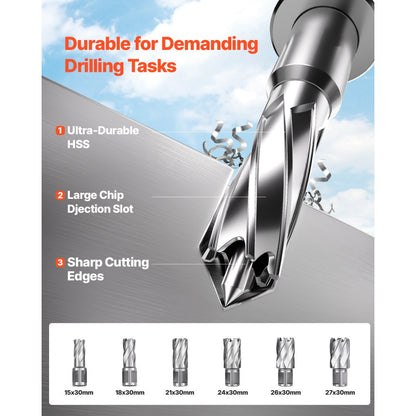 Magnetic Drill 1450W 2878 lbf Portable Mag Drill Press 2 in Boring Diameter