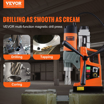 Magnetic Drill 1450W, 40mm Boring, 12500N Force, 800 RPM, Portable Electric Drill