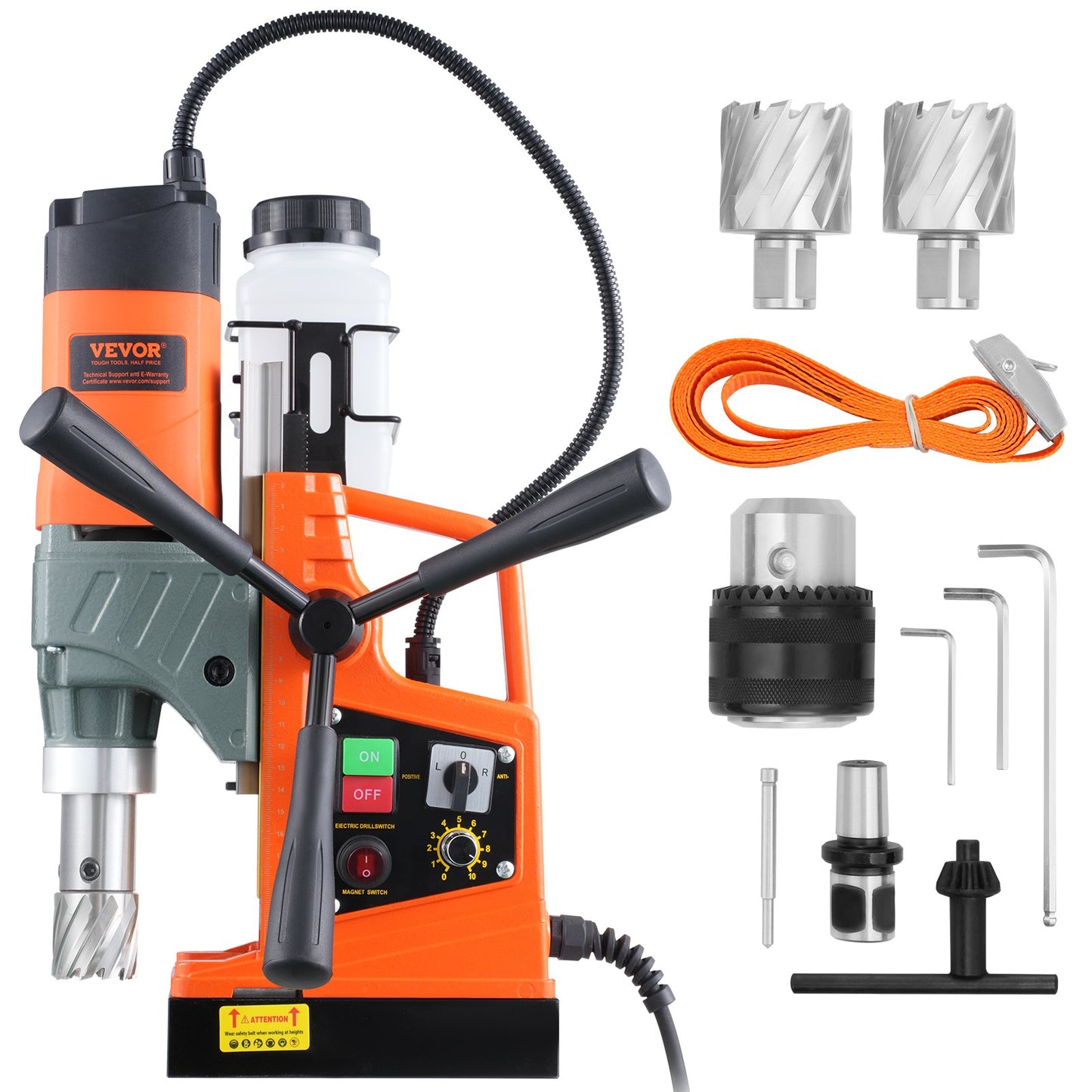 VEVOR Magnetic Drill, 1450W 1.57" Boring Diameter, 12500N 800 RPM Portable Electric