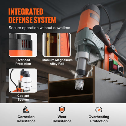 Magnetic Drill 1450W, 50 mm Boring, 12800N Force, Variable Speed, 800 RPM