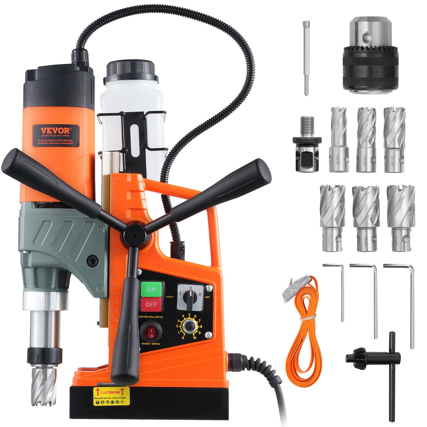 VEVOR Magnetic Drill, 1450W 2" Boring Diameter, 12800N Portable Electric Mag Drill