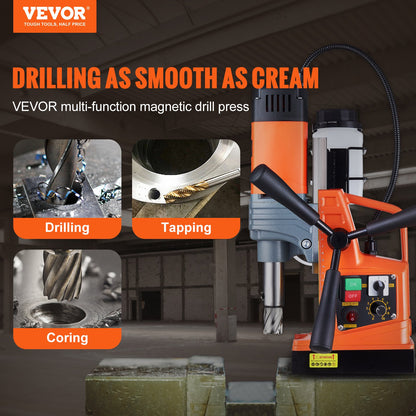 VEVOR Magnetic Drill, 1300W 1.57" Boring Diameter, 2922lbf/13000N Portable Electric