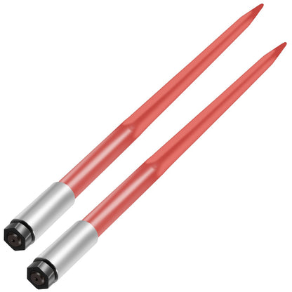 Heavy-Duty 1.1m Hay Bale Spear Pair, 1360kg Capacity, Red Coated Forks