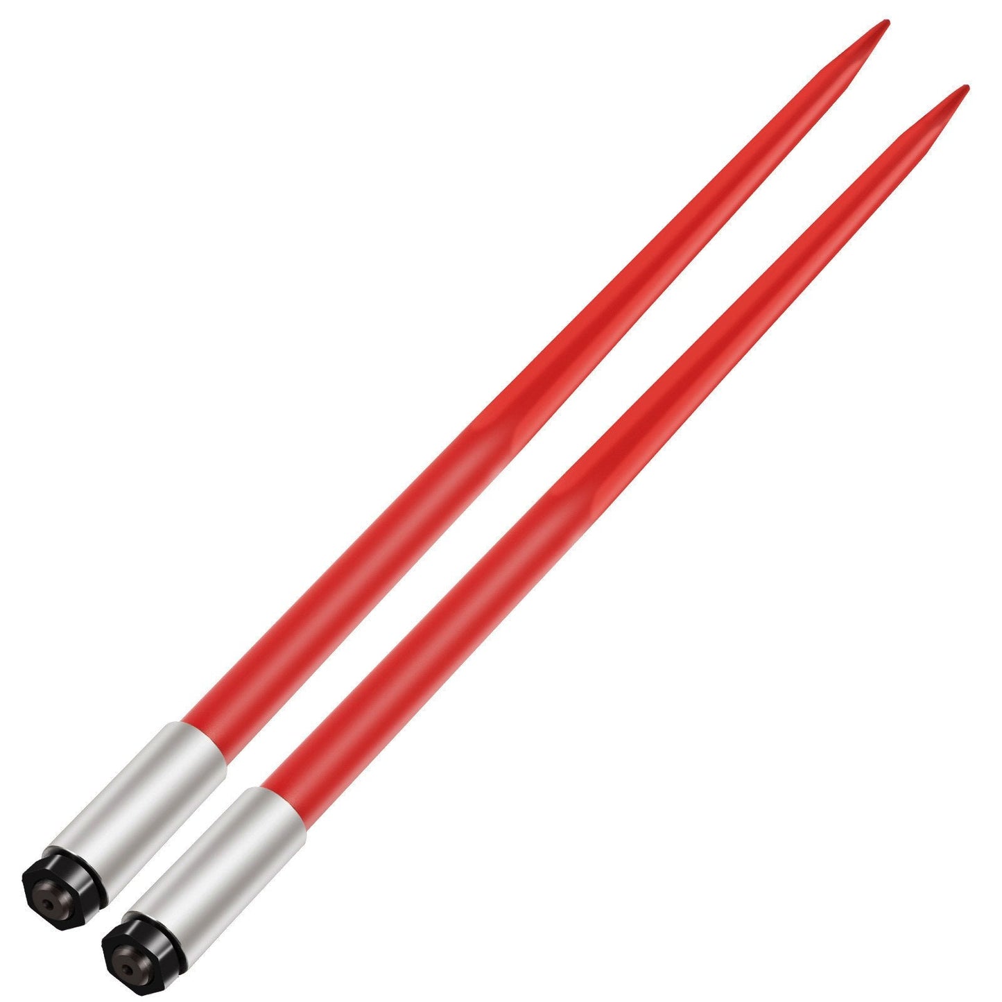 Heavy-Duty Hay Bale Spears, 125cm, 2041kg Capacity, Red, for Tractors & Loaders