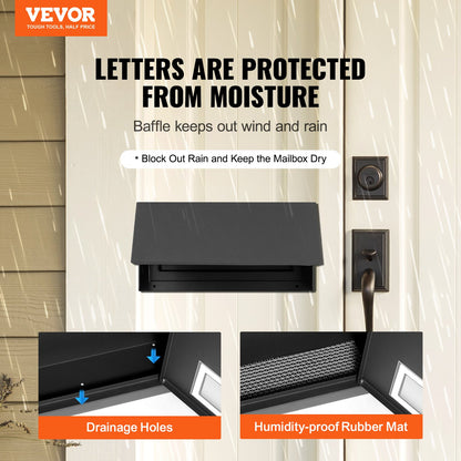 VEVOR Through The Door Key Drop Box, Heavy Duty Steel Through the Door Mailbox with