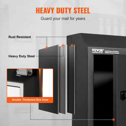 VEVOR Through The Door Key Drop Box, Heavy Duty Steel Through the Door Mailbox with